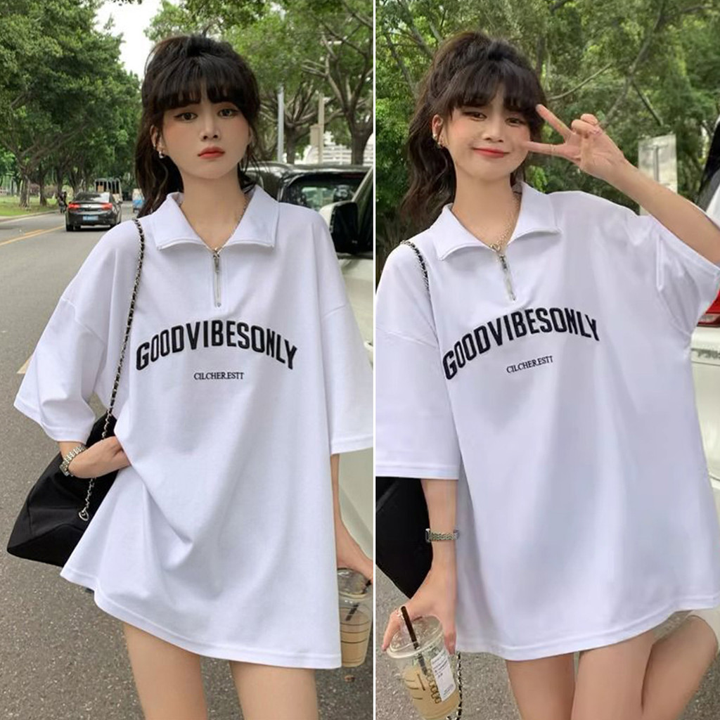 เสื้อยืดผู้หญิงกว้าง แขนสั้น ดีไซน์แฟชั่น