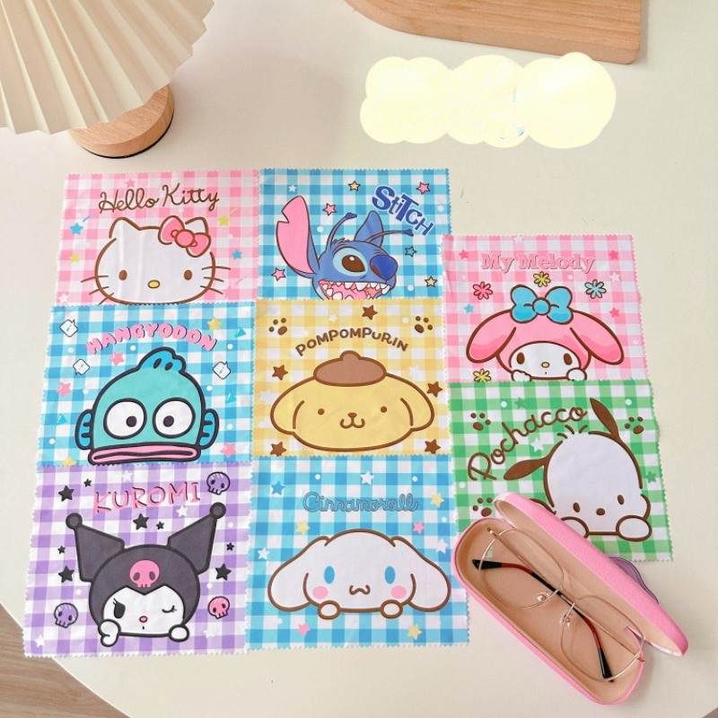 ผ้าเช็ดทําความสะอาดแว่นตา โทรศัพท์มือถือ หน้าจอ ลายการ์ตูน Melody Snoopy น่ารัก หูใหญ่