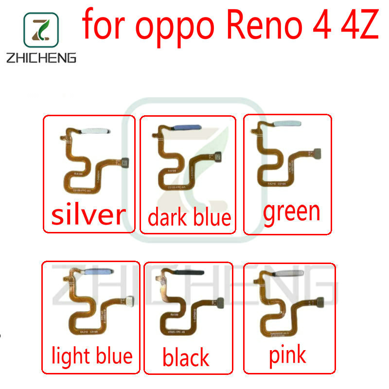 สําหรับ Oppo Reno 4 4Z 5G ลายนิ้วมือพิมพ์เซ็นเซอร์ลายนิ้วมือปุ่มพลังงาน flex