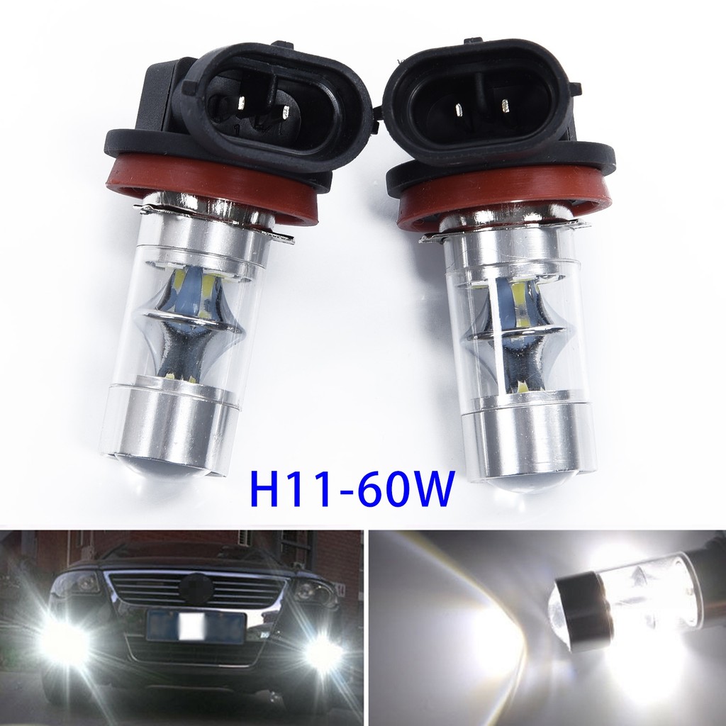 [LSAR] 2 ชิ้นชุด Super Bright สีขาว H11 H8 2323 60W รถ LED หมอกขับรถหลอดไฟ