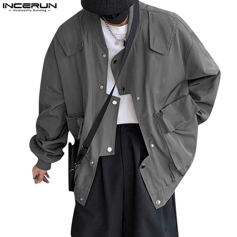 Incerun ผู้ชายเกาหลีลําลองฤดูใบไม้ร่วงเสื้อแจ็คเก็ตแขนยาว Presale
