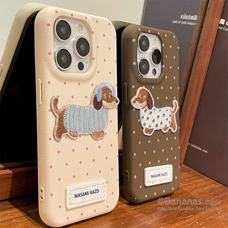 Iphone 16 15 14 13 12 11 Pro Max X Xr Xs Max 7 8 Plus SE2020 เคสโทรศัพท์ 3D DIY การ์ตูน Retro Sad Puppy ฝาหลังแบบนุ่ม