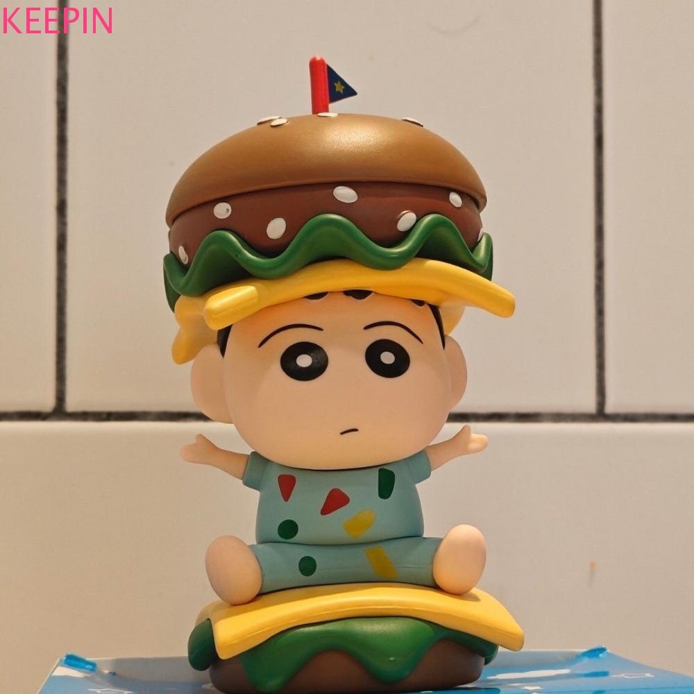 Keepin Crayon Shin-Chan รูป, PVC แฮมเบอร์เกอร์ Shinnosuke Nohara รูป, ของเล่น Cos Penguin การ์ตูน Ninja Shin-Chan Action Figure เด็ก