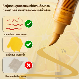 ปากกาอะคริลิค 24/36/48 สี ปากกามาร์กเกอร์อะคริลิค Acrylic marker กันน้ำ หมึกพิมพ์เนียน หัวนุ่ม อัตราการใช้หมึก 85%