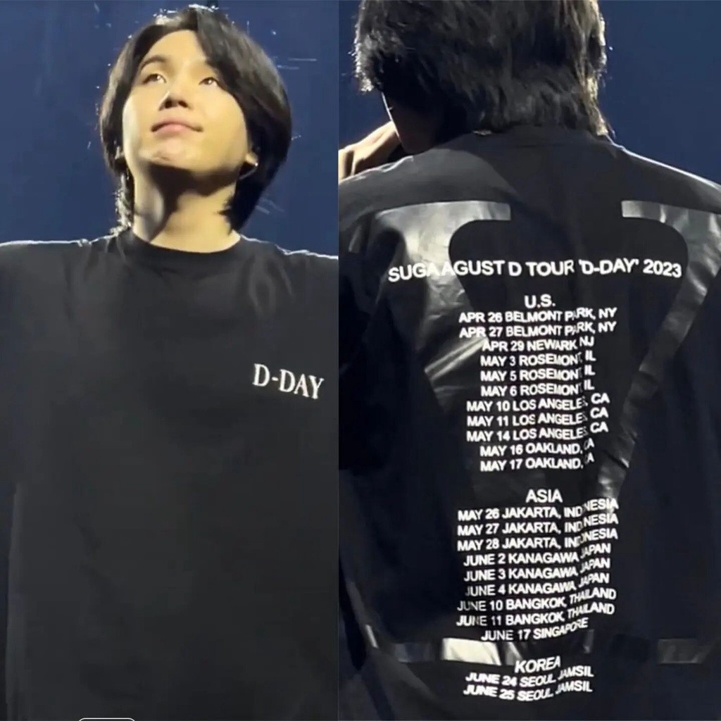 💯 🤗 เสื้อยืดแขนสั้นลําลอง คอกลม ผ้าฝ้าย พิมพ์ลาย KPOP Bangtan Boys SUGA AGUST D DAY TOUR MERCH สําหร