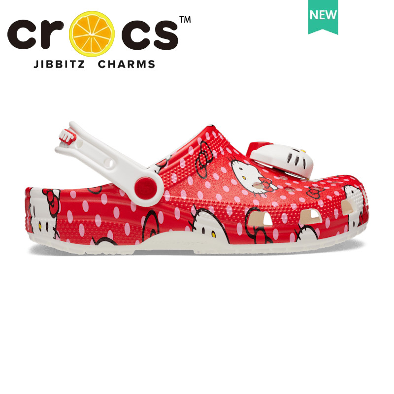 รองเท้า cross แท้  Hello Kitty Red Classic Clog ร้องเท้าหัวโต กันลื่นรองเท้า#210575