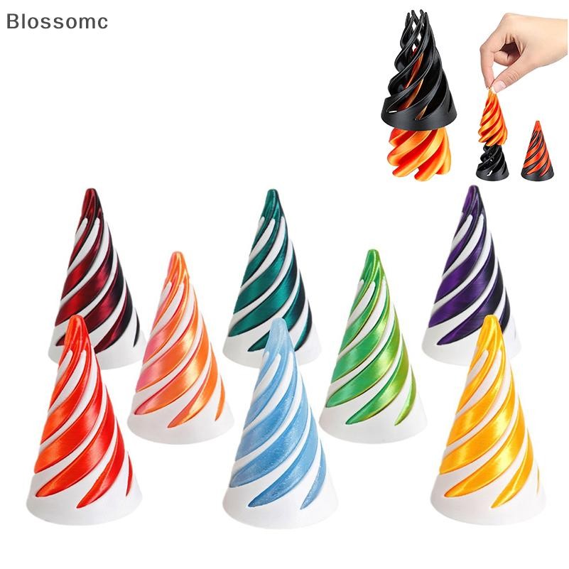 Blossomc 3D พิมพ์เกลียวกรวยของเล่นเป็นไปไม่ได้พีระมิด Passth ประติมากรรม Pass Th พีระมิดของเล่น Mini Vortex ด้ายภาพลวงตาใหม่