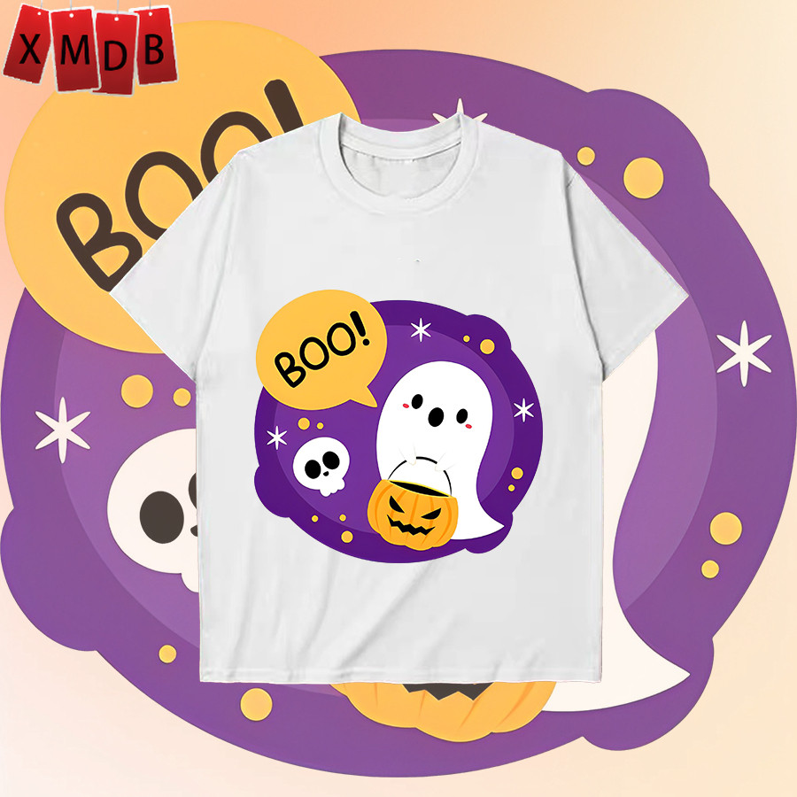[พร้อมส่ง]เสื้อ เสื้อยืดผู้หญิง Boo halloween ของขวัญวันฮาโลวีน แฟชั่น t shirt ผ้าคอตตอน ไม่หด S-5XL