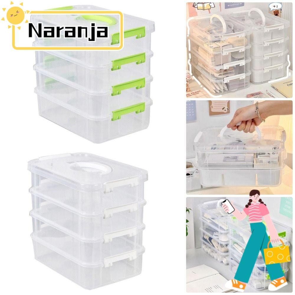 Naranja 1 ชิ้นโต๊ะจัดเก็บ,วางซ้อนกันได้ 4 ชั้นแต่งหน้ากล่อง,โรงเรียนสํานักงานลิ้นชักพลาสติกตารางเครื่องประดับถังคอนเทนเนอร์