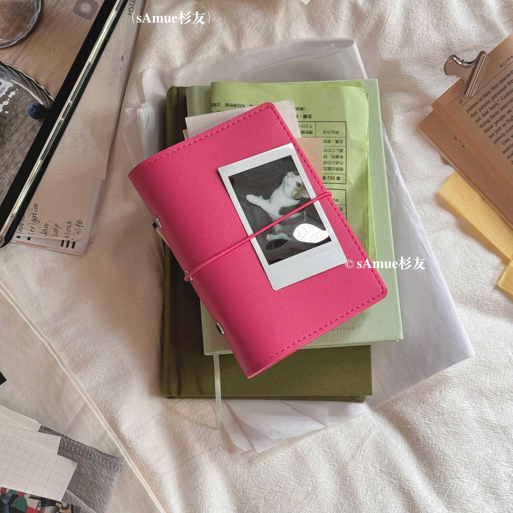 [Diary] A7 Hard Leather Loose-Leaf Notebook Notebook Portable Notepad Travel Notebook Loose-Leaf Refill Mint Green