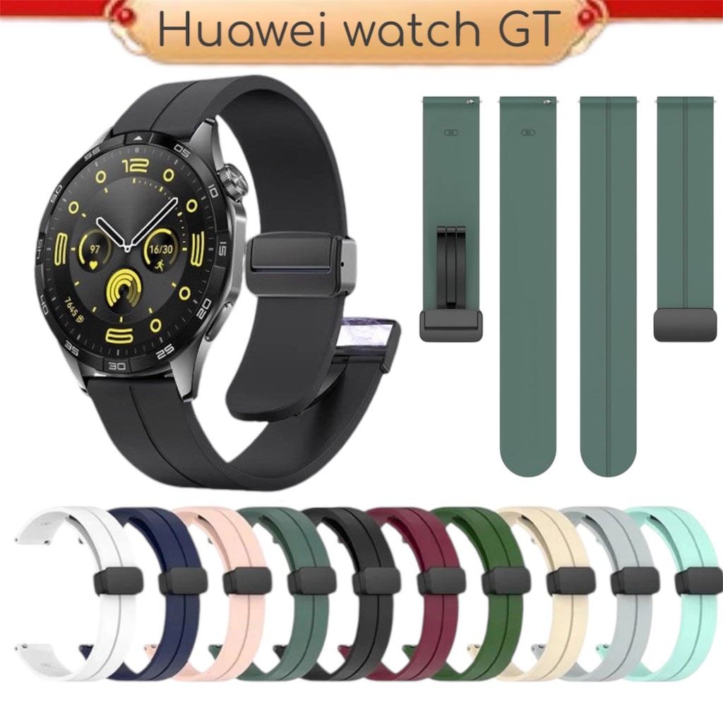 สายนาฬิกาsmart watch Huawei GT5 GT4 GT2e GT3 GT2ซิลิโคนแม่เหล็กultimate  watch5 3 4 2สาย20mmสาย22mm