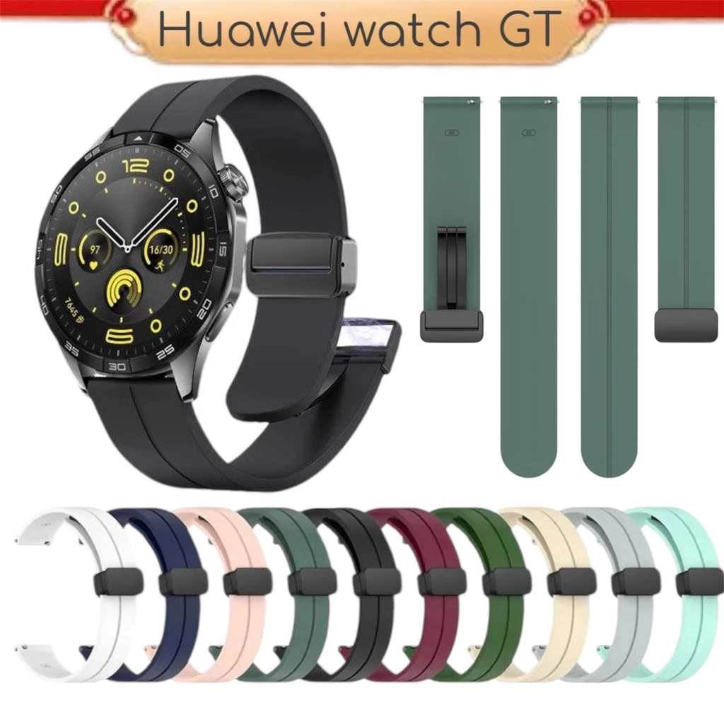 สายนาฬิกาsmart watch Huawei GT5 GT4 GT2e GT3 GT2ซิลิโคนแม่เหล็กultimate watch5 3 4 2สาย20mmสาย22mm