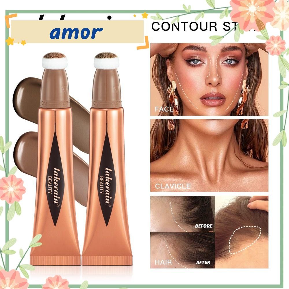 Amor12 Blush Beauty Wand ง่ายต่อการผสม Matte Finish พร้อม Cushion Applicator Highlight Blush Beauty 