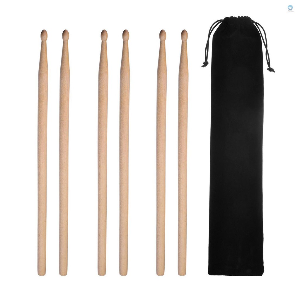 5a Maple Drum Sticks พร้อมพกพาคู่ 5a Maple พร้อมกลองพกพา 3 คู่ Maple Drum Sticks Flm 5 A Maple [topm