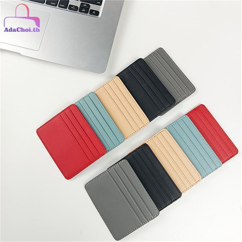 AdaChoi ผู้หญิงผู้ชาย PU หนัง Multi-Card Holder บางธุรกิจบัตรเครดิต ID Cards กระเป๋าสตางค์ TH