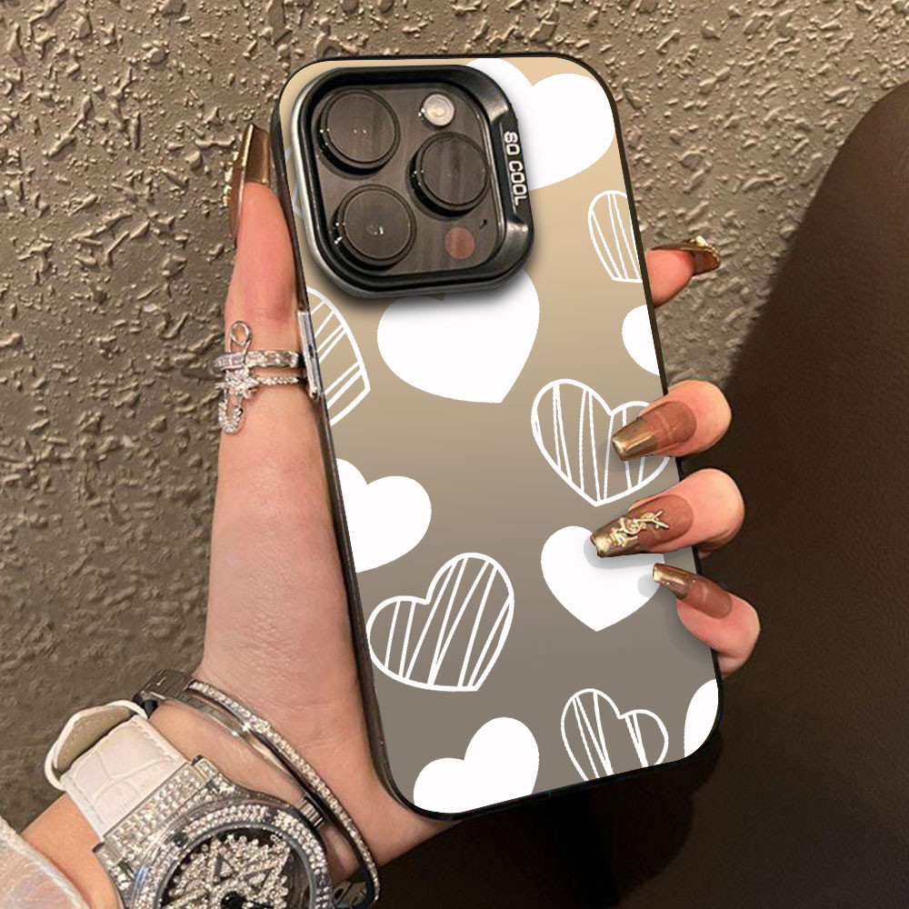 ปลอกสําหรับ Honor X6C แฟชั่นสีดํา Line Love สําหรับ Honor X6C X9C เงิน IMD กล้องเลนส์ป้องกันเคสโทรศั