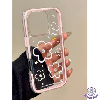 เคสไอโฟน11 แฟชั่นดอกไม้น่ารักโปร่งใสนุ่ม สำหรับ IPhone 15 17 16 13 14 11 12 Pro Max 13 15 14 12 16 Pro 16 14 15 Plus Air