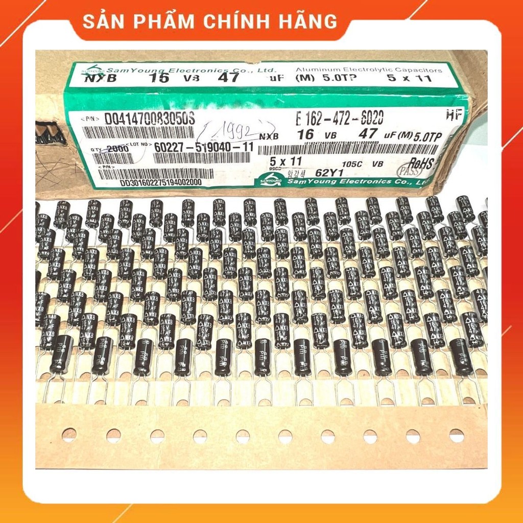 [ 20 ชิ้น ] CAPACITOR 16V 47UF ขนาด: 5x11mm SAMYOUNG (16V47UF 47UF16V )
