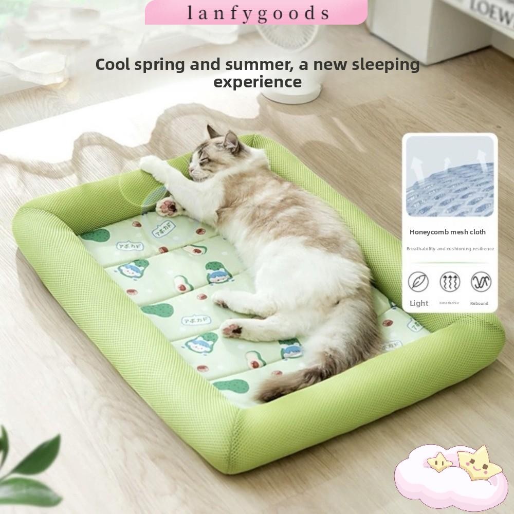 LANFYGOODS อุปกรณ์สุนัขฤดูร้อน, ก้นกันลื่นกันน้ํา Cooling Puppy Bed, Breathable Square Mat Cat Bed C