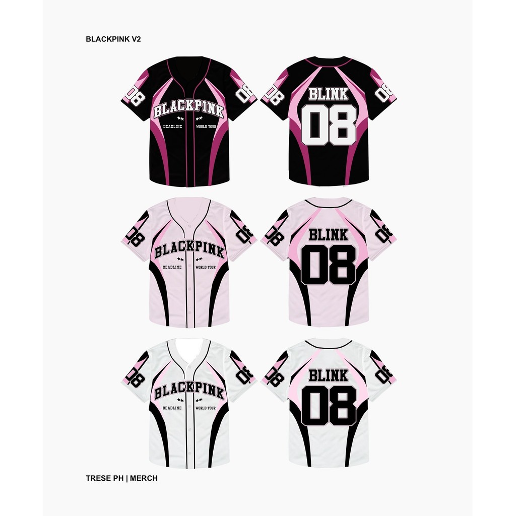 BLACKPINK JERSEY V2 IN WHITE สีชมพูดํา