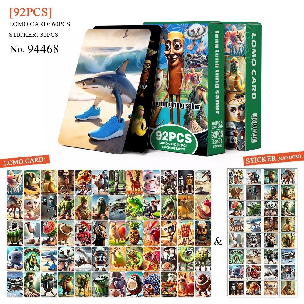 92pcs Trralero Tralala การ์ตูนการ์ด Tung Sahur Brainrot การ์ดเกมเด็กคอสเพลย์ของเล่นคลาสสิกใหม่รวบรวมภาพของขวัญ