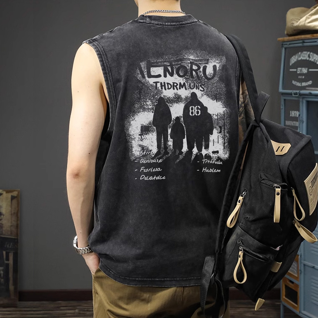 Sea.Tee[COD]  เสื้อกล้าม เสื้อแขนกุด oversize เสื้อ”XIANDIXI”ผ้าCotton100 เสื้อผู้ชาย แฟชั่น เหมาะกับใส่ออกกําลังกาย