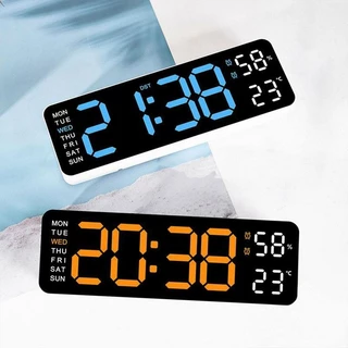นาฬิกาดิจิตอลติดผนัง นาฬิกาดิจิตอล นาฬิกาแขวนผนัง LED DIGITAL CLOCK แบบติดผนัง มีไฟแบ็คไลท์ Ledแสดงวันที่ อุณหภูมิ5503