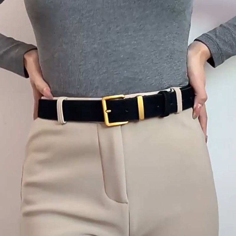 ในไทย✨วินเทจฝ้าหนังนิ่มเข็มขัดแฟชั่นหัวเข็มขัดทองผู้หญิงมัลติฟังก์ชั่กระโปรงกางเกงยีนส์ตกแต่ง.COD - รูปที่ 2