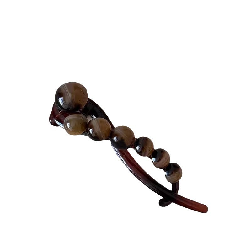 กิ๊บมุกหญิงสีกาแฟ 2026 สไตล์ CLASSY ด้านหลังหัวตรง ใช้งานได้กับผม Twist - รูปที่ 3