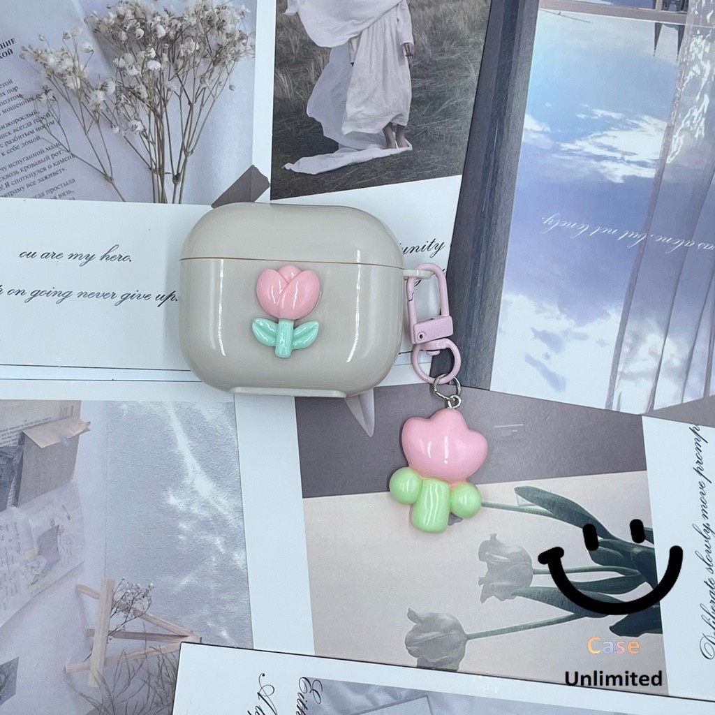 สําหรับ GOOJODOQ J228 J229 AI เคส Case เคสหูฟัง ดอกกุหลาบและจี้สีขาวครีมน่ารัก