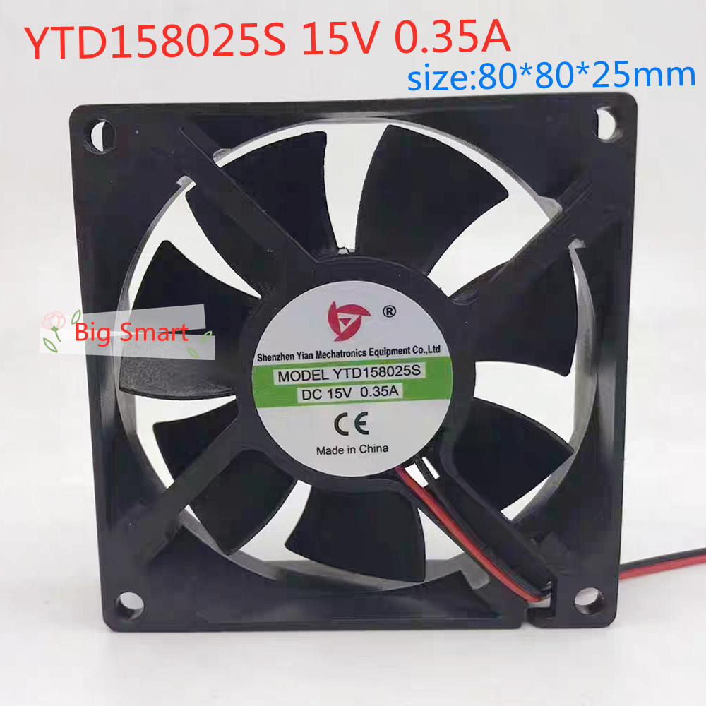 YTD158025S 15V 0.35A 8 ซม.8025 ไอเสีย DC อุปกรณ์พัดลมระบายความร้อนขนาดเล็ก