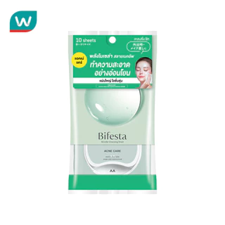 Bifesta บิเฟสต้า ไมเซลล่า เคลนซิ่ง ชีท แอคเน่ แผ่นเช็ดเครื่องสำอาง 10 แผ่น
