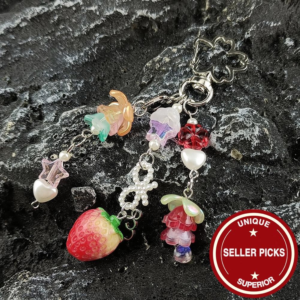 Love Strawberry Bow พวงกุญแจ Y2k Enchanting Fairy Tale Lily พวงกุญแจ Valley R0o2