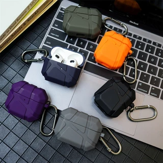 เคสป้องกันหูฟัง For Airpods 4 3 2 1 Pro Pro2 2 ทำจากผ้าลินิน เปลือกแข็ง มีตะขอ Airpods 3 เคสกันกระแทกและป้องกันการสูญหาย
