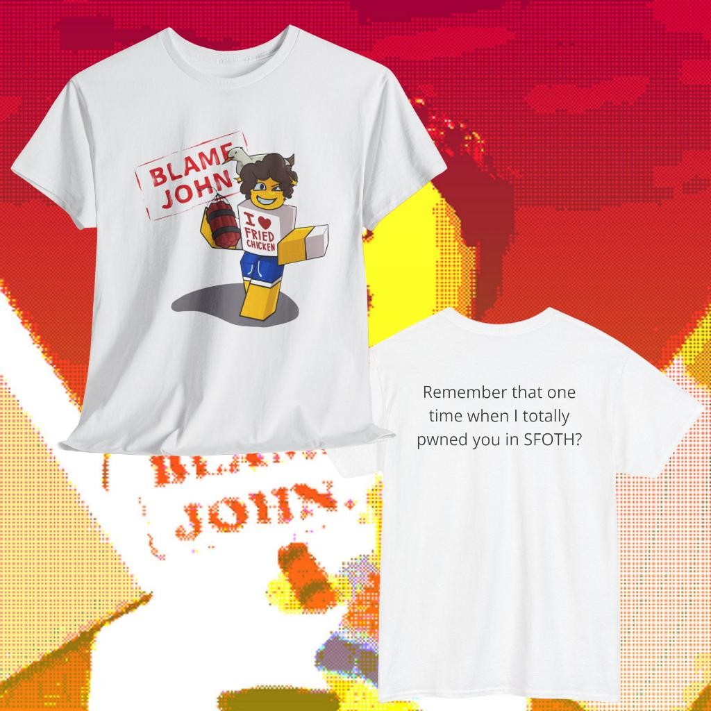 เสื้อยืดเกม Blame John Forsaken สำหรับนักเล่นเกม ผ้าฝ้ายแท้ คอกลม แขนสั้น