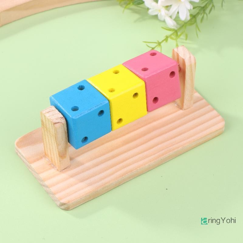 AringYohi] สนุก Cube ของเล่นหนูแฮมสเตอร์ไม้เนื้อแข็งอุปกรณ์บดฟัน Golden Bear Chinchilla Guinea Pig Accessories ใหม่