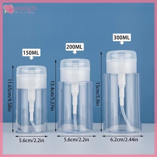 RENBG 100/150/200ml แบบพกพาขวดรีฟิลพลาสติกยาทาเล็บ Remover แอลกอฮอล์ Liquid กดสูบน้ําขวด TH