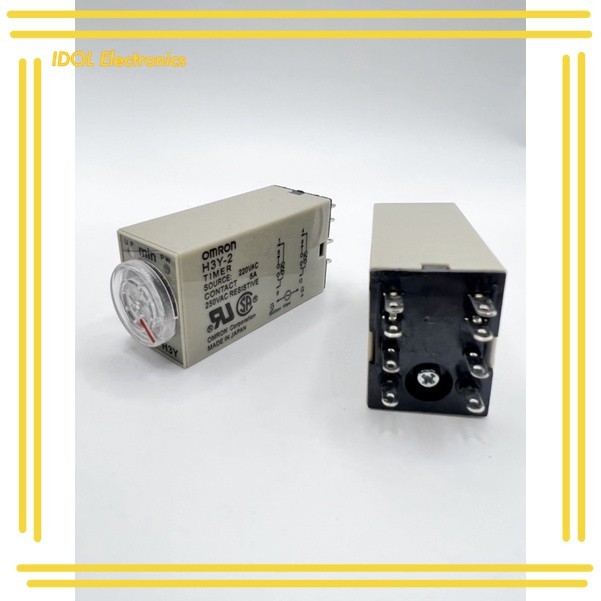 ราคาถูก! Timer H3Y2 H3Y4 h3y-4 h3y-2  (รวมซ็อกเก็ต ขา) 12vdc 24vdc 220vac 5s 10s 30s 5m 10m 30m 60m 