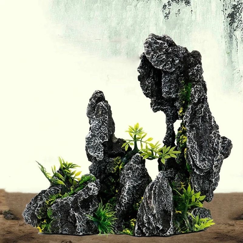 【ในสต็อก】อุปกรณ์ต้นไม้น้ำ / หินตู้ปลา / ถังปลาภูมิทัศน์ Rockery ตกแต่ง/พิพิธภัณฑ์สัตว์น้ําจําลองบอนไซ