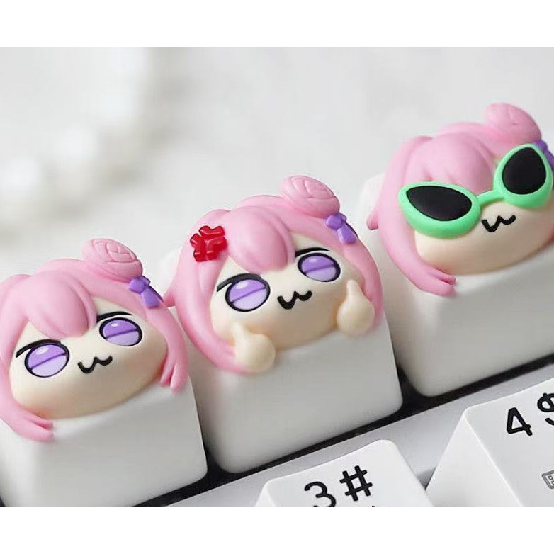 Doro Dorothy Keycap สองมิติน่ารักที่ไม่ซ้ํากันเรซิ่น Keycap คีย์บอร์ดแบบกลไกเทพธิดาแห่งชัยชนะปุ่มกดเดี่ยว