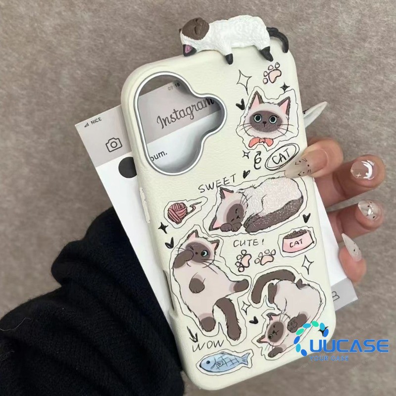 Mischievous Catเคสโทรศัพท์สําหรับIPhone 16 16Pro 16Plus 16Pro Max 11 12 13 14Plus 15Pro XR XS Max 7 8Plusฝาครอบโทรศัพท์เพื่อนสาวSP - รูปที่ 7