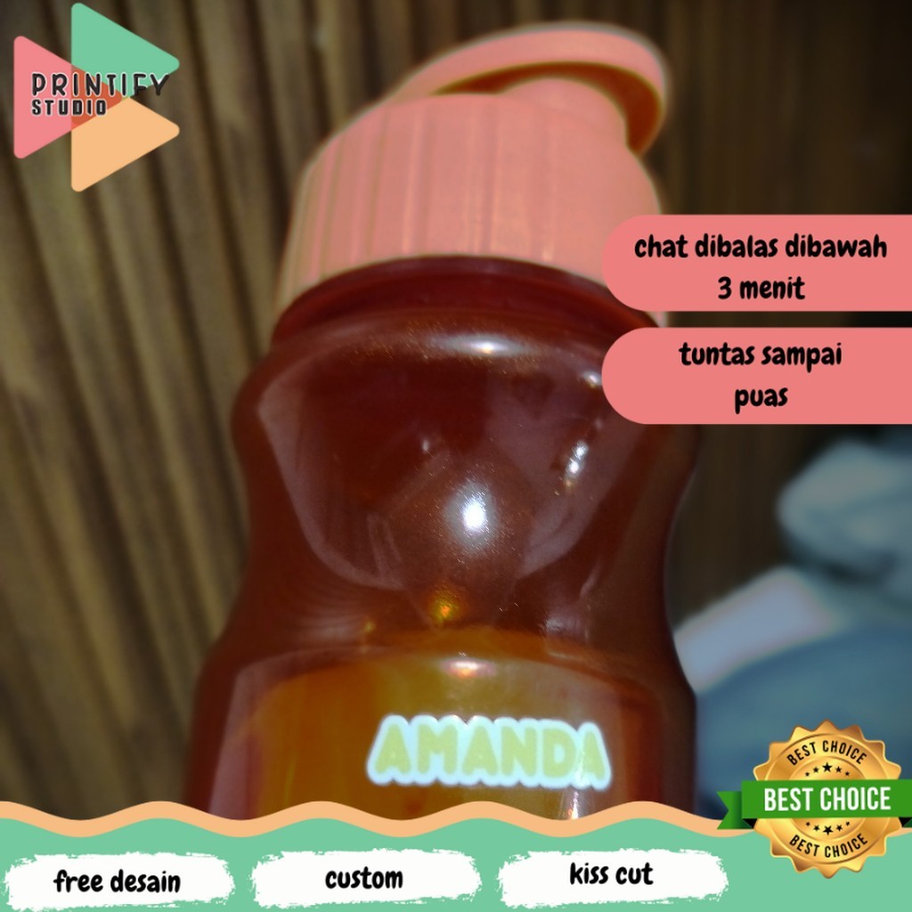 Printify - สติ๊กเกอร์เครื่องหมายเฟอร์นิเจอร์ช้อนถาวร UV DTF กันน้ํา