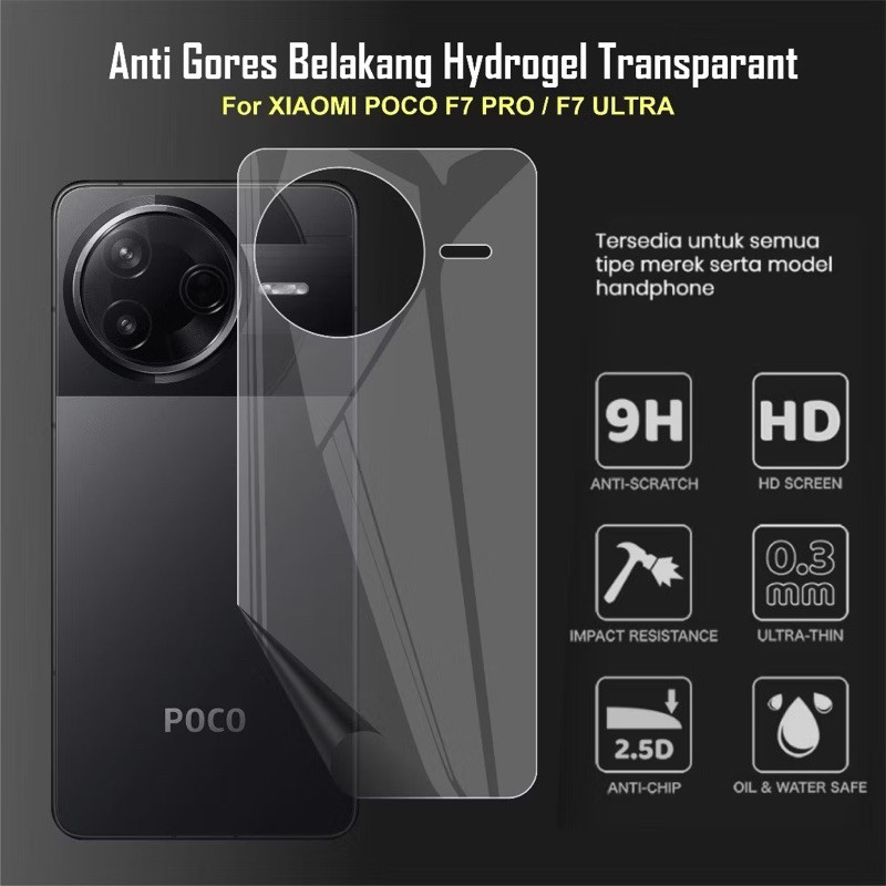 TG hydrogel (ด้านหลัง) poco f7 ultra f7 pro f3 GT f1 f2 pro f4 GT f5 pro f6 pro