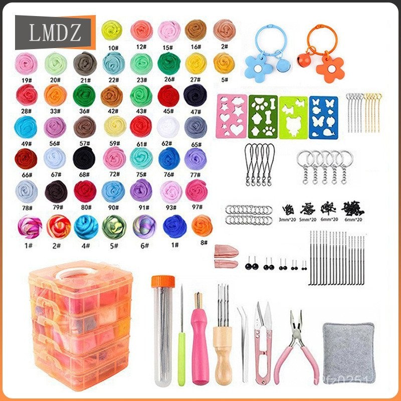 เครื่องมือเริ่มต้น 3 Cross-Border 48-Color Set Gram Hand-Poke Poke 6S6 ขนสัตว์ Felt ขนสัตว์สีด้านบนผ