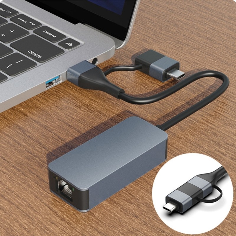 Fuf USB ถึง RJ45 2500M Networking Adapter 2500Mbps Fast Ethernet Converter