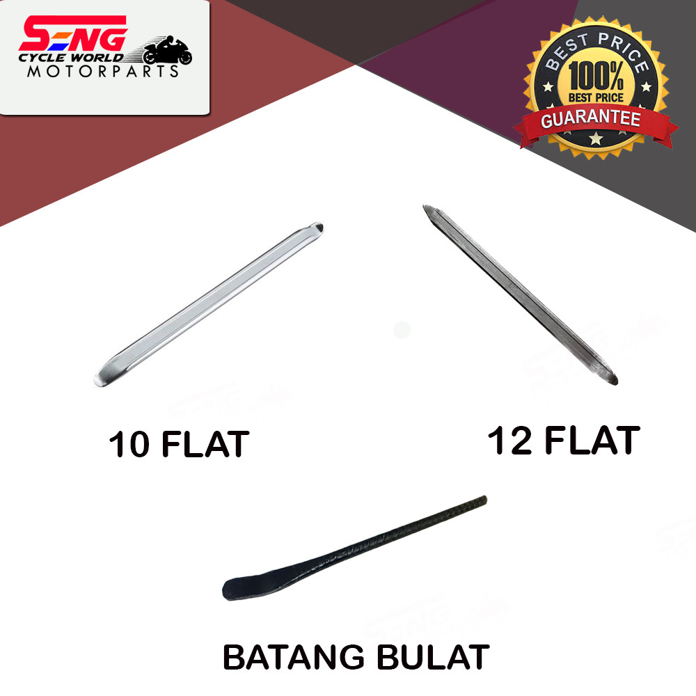 TIRE LEVER SPANNER - 10/12 FLAT , BATANG BULAT
