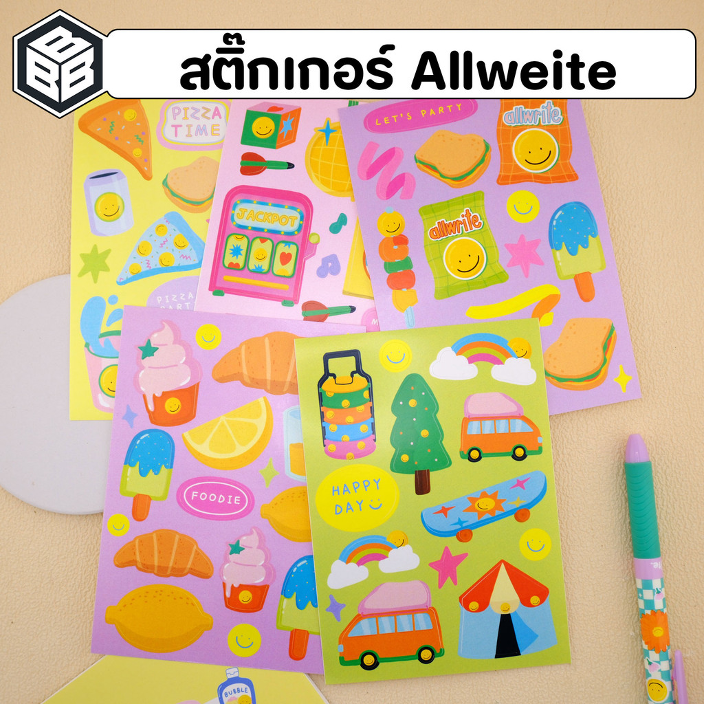 all write สติ๊กเกอร์ ตกแต่ง Smlie ลายการ์ตูน รุ่นAW142 มีให้เลือก5ลาย