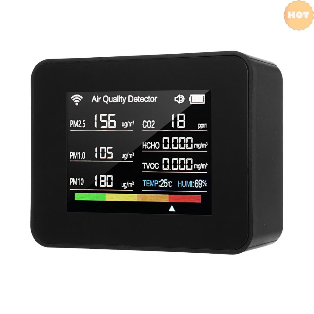 [2025 ใหม่] Tuya WiFi Air Quality Meter 13-in-1 Indoor Air Quality Monitor ตรวจจับ CO2 TVOC HCHO PM2