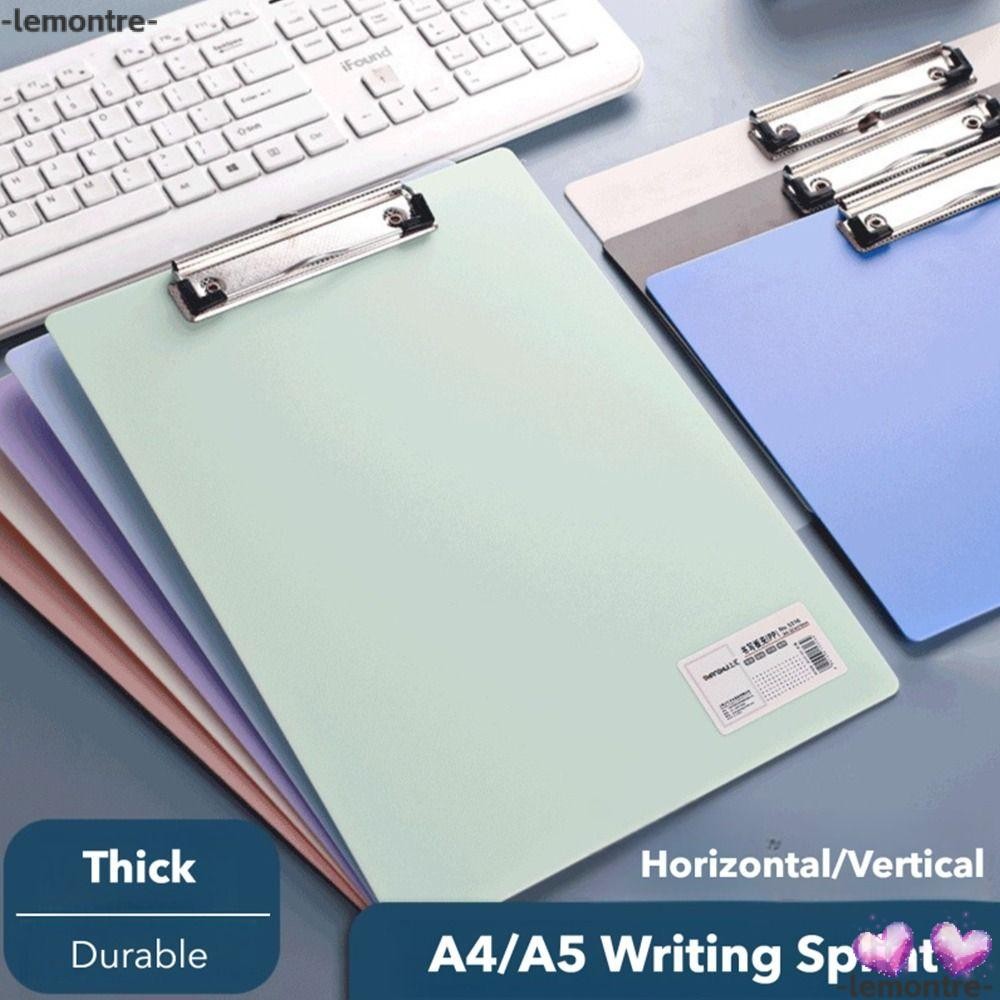 LEMONTRE Writing Splint พร้อมรูแขวน A4/A5 คลิปบอร์ดเขียนแนวนอน/แนวตั้งมัลติฟังก์ชั่นคลิปโรงเรียน Office
