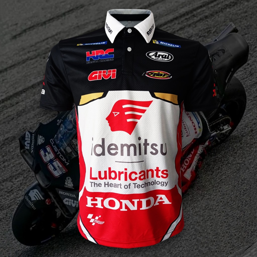 เสื้อเชิ้ต Polo MotoGP Idemitsu Honda LCR แบบกงสมเกียรติ สำหรับทุกไซส์